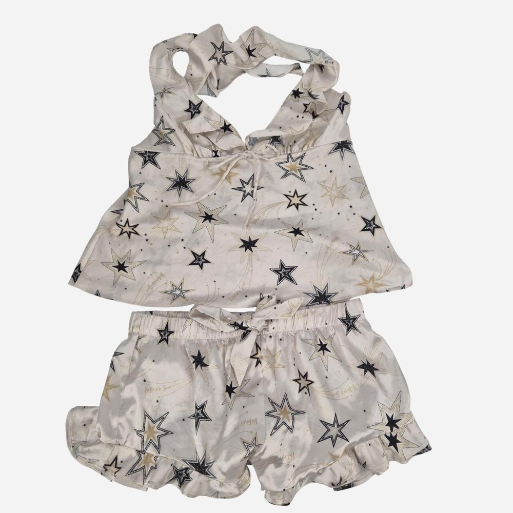 satin Victoria's Secret star print pajama set